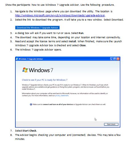 Download And Run The Windows 7 Upgrade Advisor